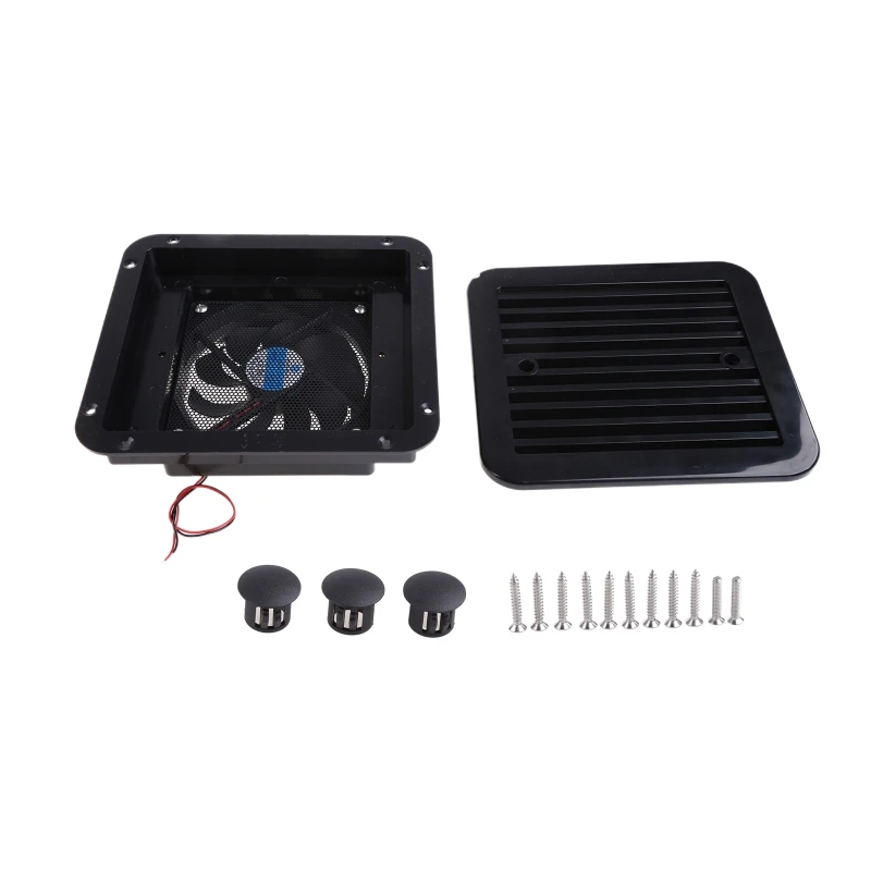 

090E RV Roof Vent Fan 12V Fan Exhaust Manual Crank Lift Smoke Cap Quickly Inhale Oil Fume Side Mount Extractor Hood