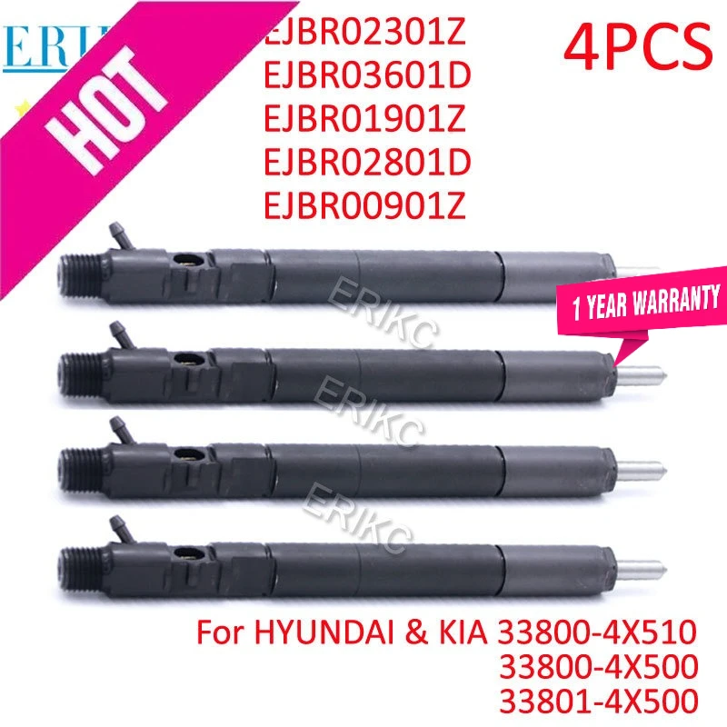 4PCS EJBR02301Z Diesel Inyector Set 2301Z Fuel Common Rail Injector EJB R02301Z For HYUNDAI Terracan KIA Carnival Soden