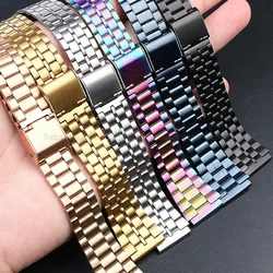 For Casio A158/159/A168/169/B650/AQ230/F91/108 Stainless Steel Metal Watch Band 18mm Classic Small Square Watch Band Bracelet