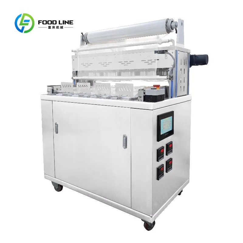 Customized Pneumatic Airtight Sealing Machine for Lunch Box Fresh Fruit Packaging Vacuum Heat Sealing Commercial Nitrogen