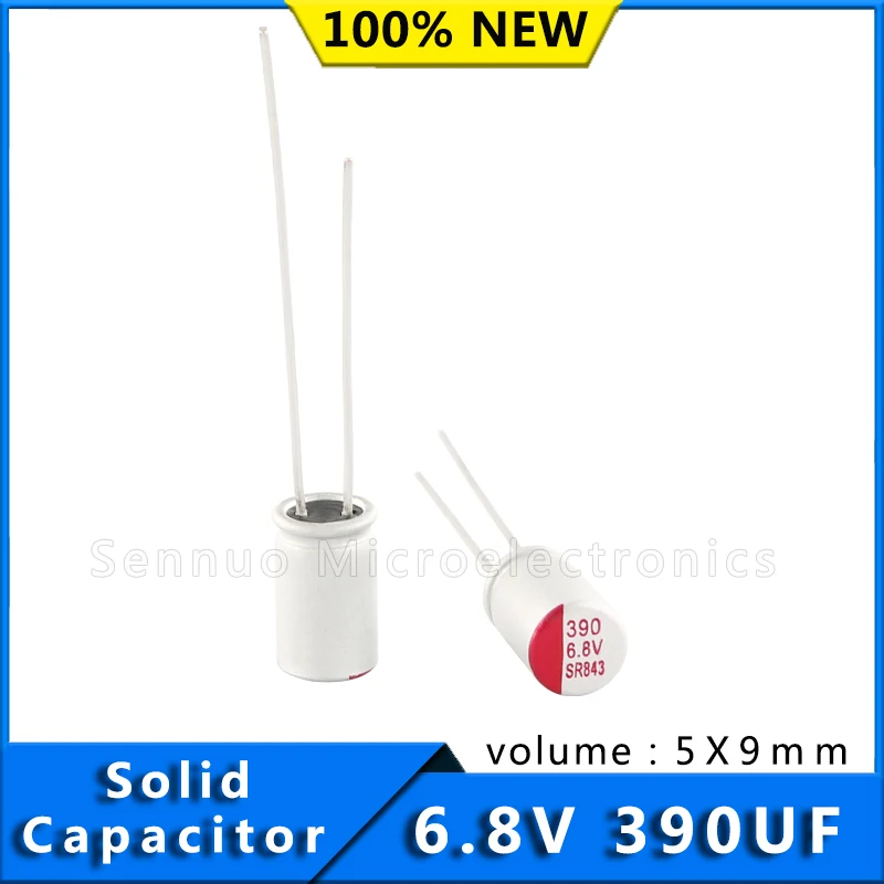 10PCS New Aluminum Electrolytic Capacitor 390uF 6.8V 5x9 Ultra Low ESR High Ripple Current 6.8V390uF for MB/VGA Solid Capacitor