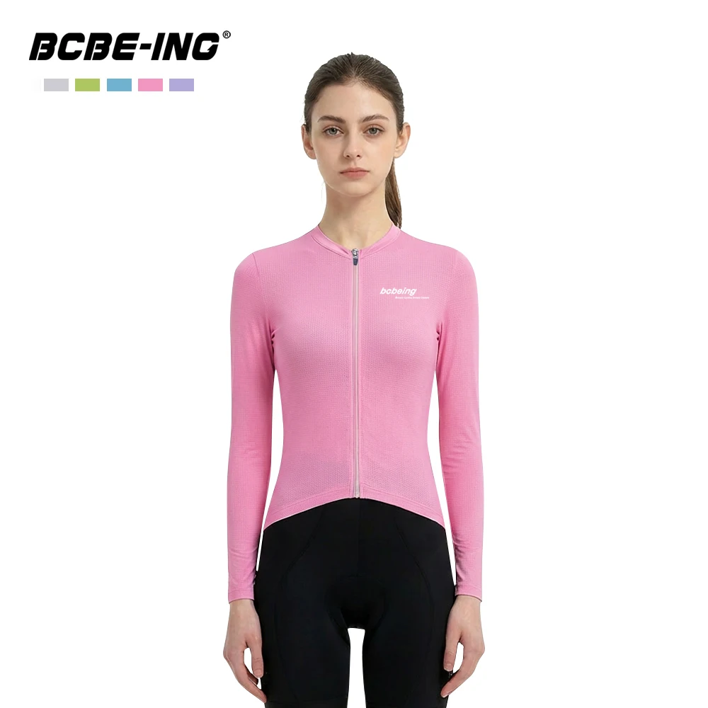 

BCBE-ING Women Cycling Jersey Long Sleeve High Quality Road Bicycle Clothing SPF 50 Anti-UV Slim Fit Bike Shirt With YKK Zipper
