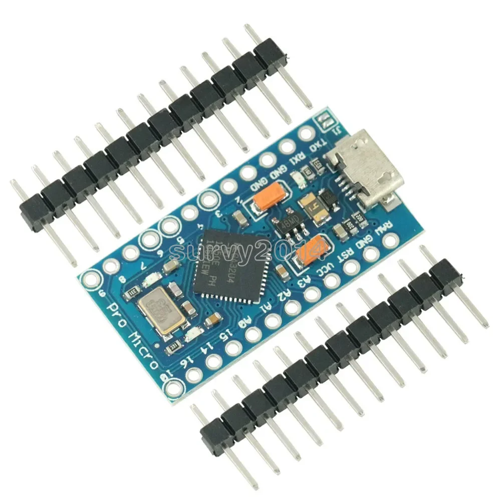 

Pro Micro ATmega32U4 5V 16MHz Replace ATmega328 For Arduino Pro Mini With 2 Row Pin Header For Leonardo Mini Usb Interface