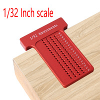 1/32 Inch Woodworking Scribe Ruler Hole Scribing Ruler Aluminum alloy Line Drawing Marking Gauge Measuring Tools Carpentry Ruler