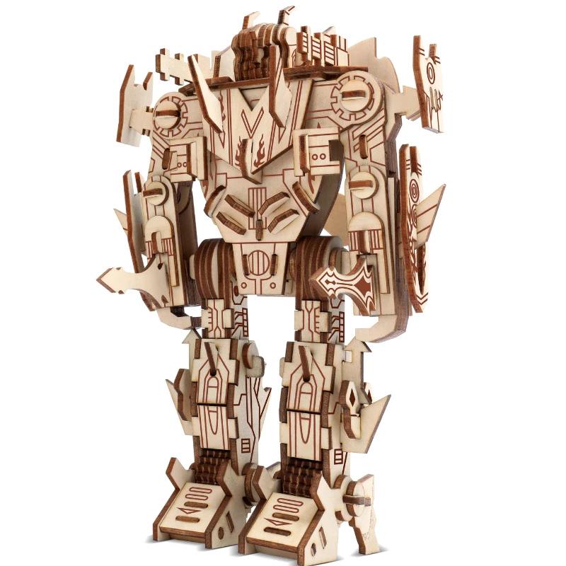 Roboter Holz 3D Stereo Stich Puzzle DIY handgemachte Modell Spielzeug für Jungen Erwachsene kreative Geschenke Home Dekoration Science Fiction