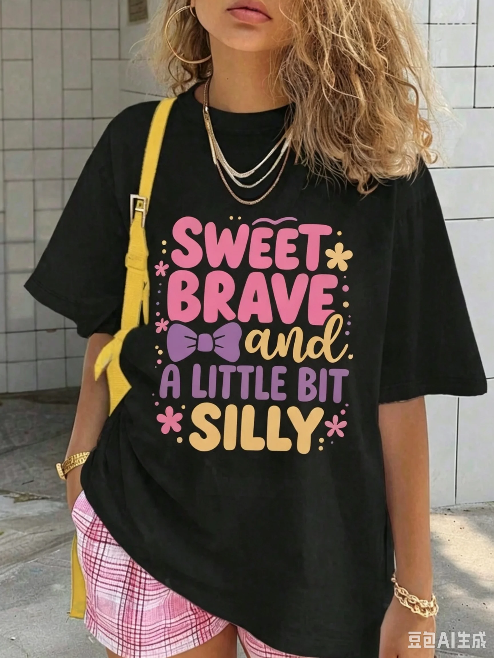 Tween Girls' Casual Slogan Printed Round Neck Pullover Short Sleeve T-Shirt For Summer