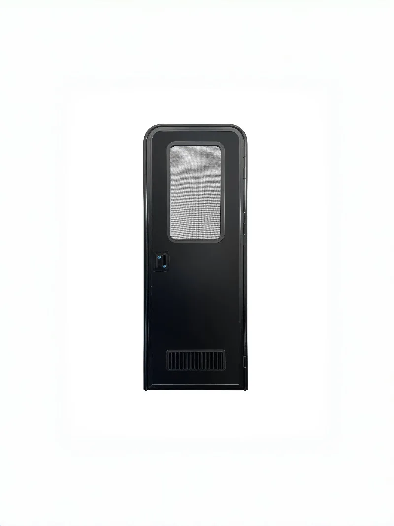 MEIDI Aluminum Alloy America Style Rv Entry Door with Black Door Frame and Black Panel Locks for Camper & Caravan