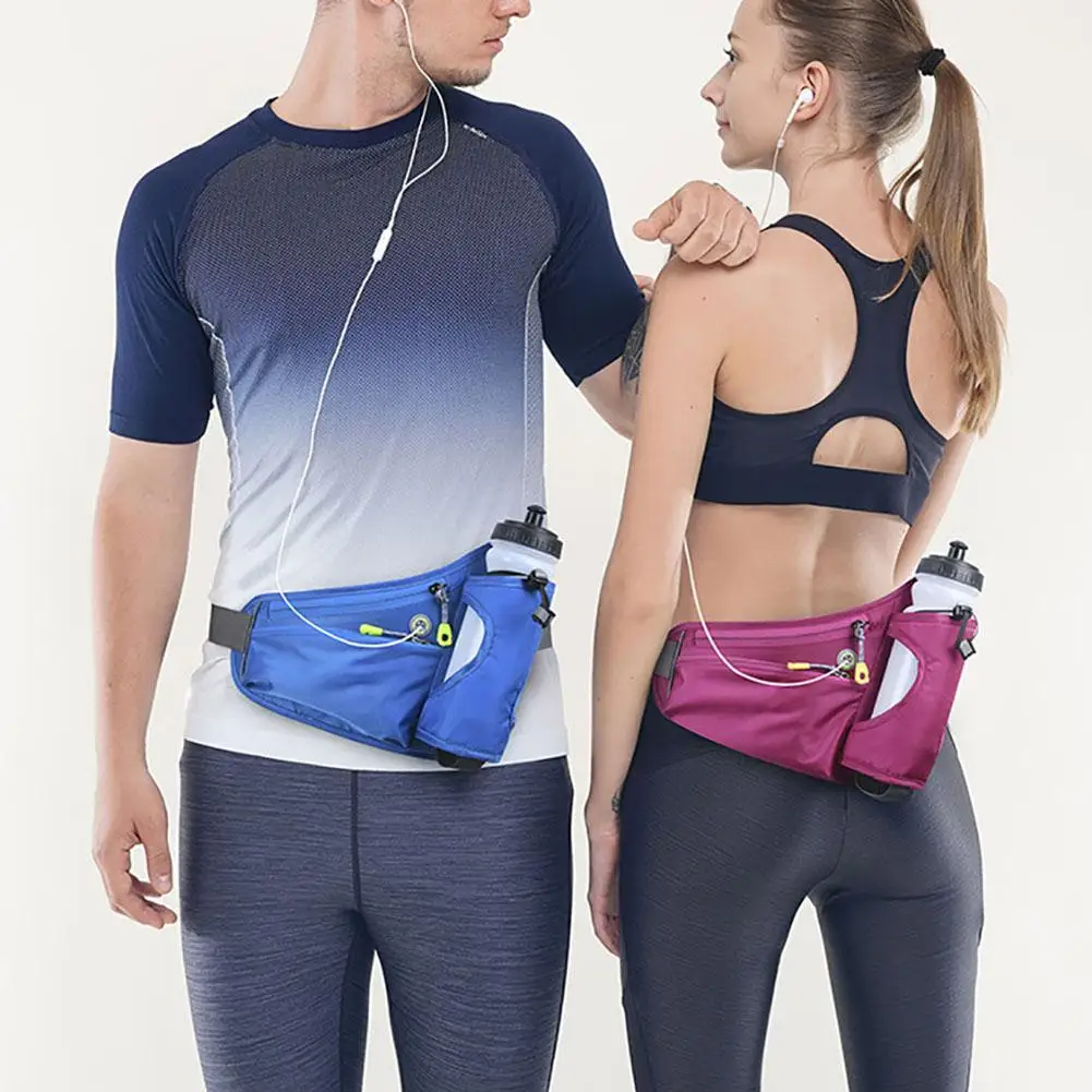 Bolsa de cinturón para deportes al aire libre, riñonera para correr, bolsa para el trasero con soporte para botella de agua para hombres y mujeres, correr, ciclismo, senderismo, caminar