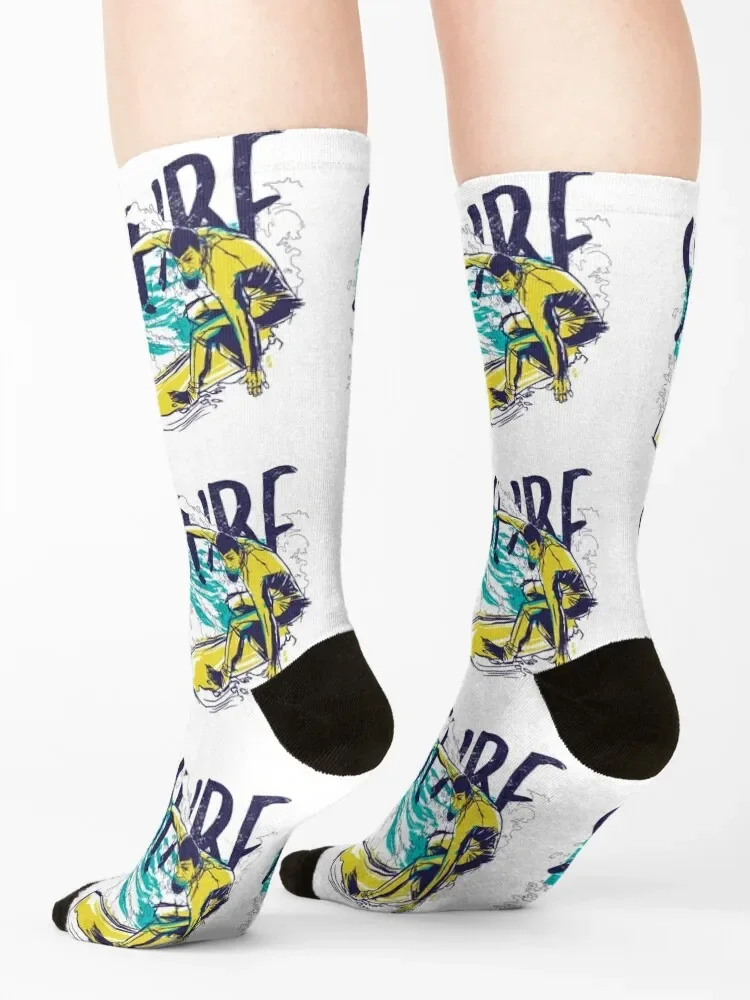 Anime meias bonitos para homens e mulheres, surf, surfistas, Wave Socks, Argentina