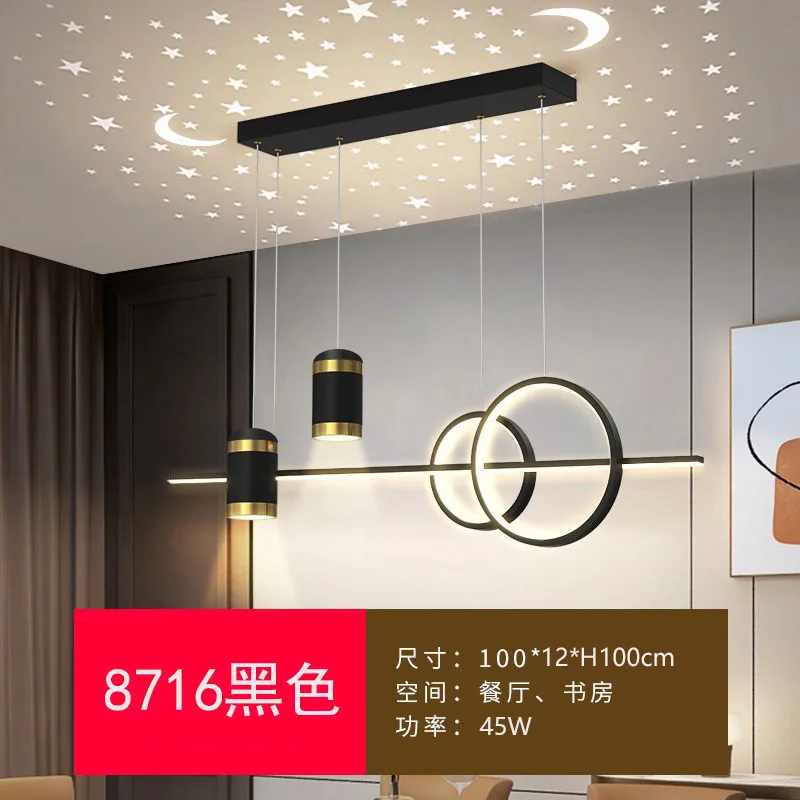 Restaurant Lighting 100cm Long Strip Decoration Dining Table Light Living Room Restaurant Modern LED Pendant Light Fixture Ligh