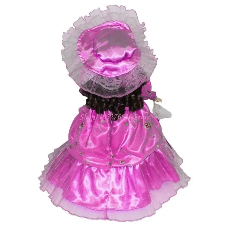 R6FD 16INCH VICTORIAN PORCELAIN DOLL DOLL ตุ๊กตาหญิงสำหรับห้องพักของขวัญที่ดีสำหรับเด็ก ๆ