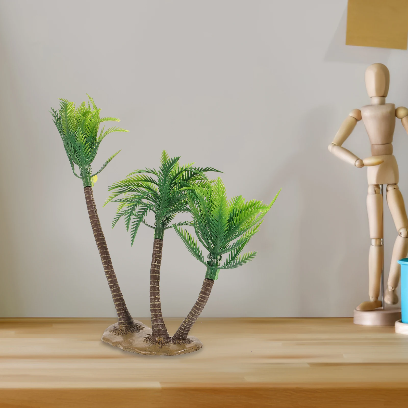 

Artificial Coconut Tree Decor 10cm Mini PlasticPlant for Fish Tank Aquarium Home Garden Terrarium Moss Diy Landscaping
