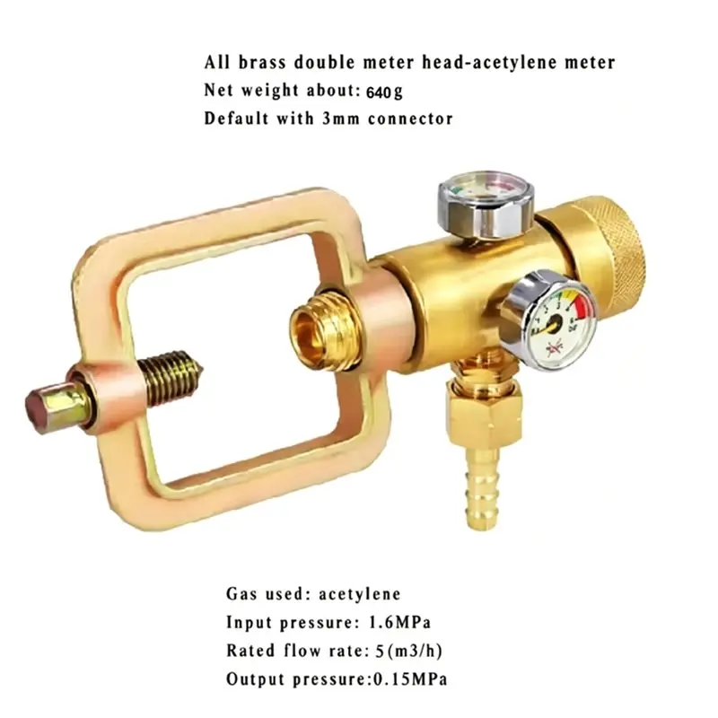 [NEWA64Z!】 Oxygen Meter Pressure Reducer Brass Pressure Reducing Valve Propane Acetylene Meter Energy-Saving Meter