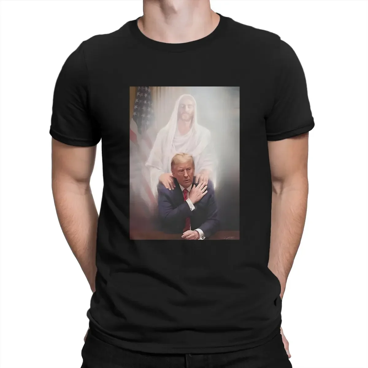 Donald Trump Guide Me Man's TShirt J-Jesus Crewneck Tops 100% Cotton T Shirt Humor Top Quality Birthday Gifts