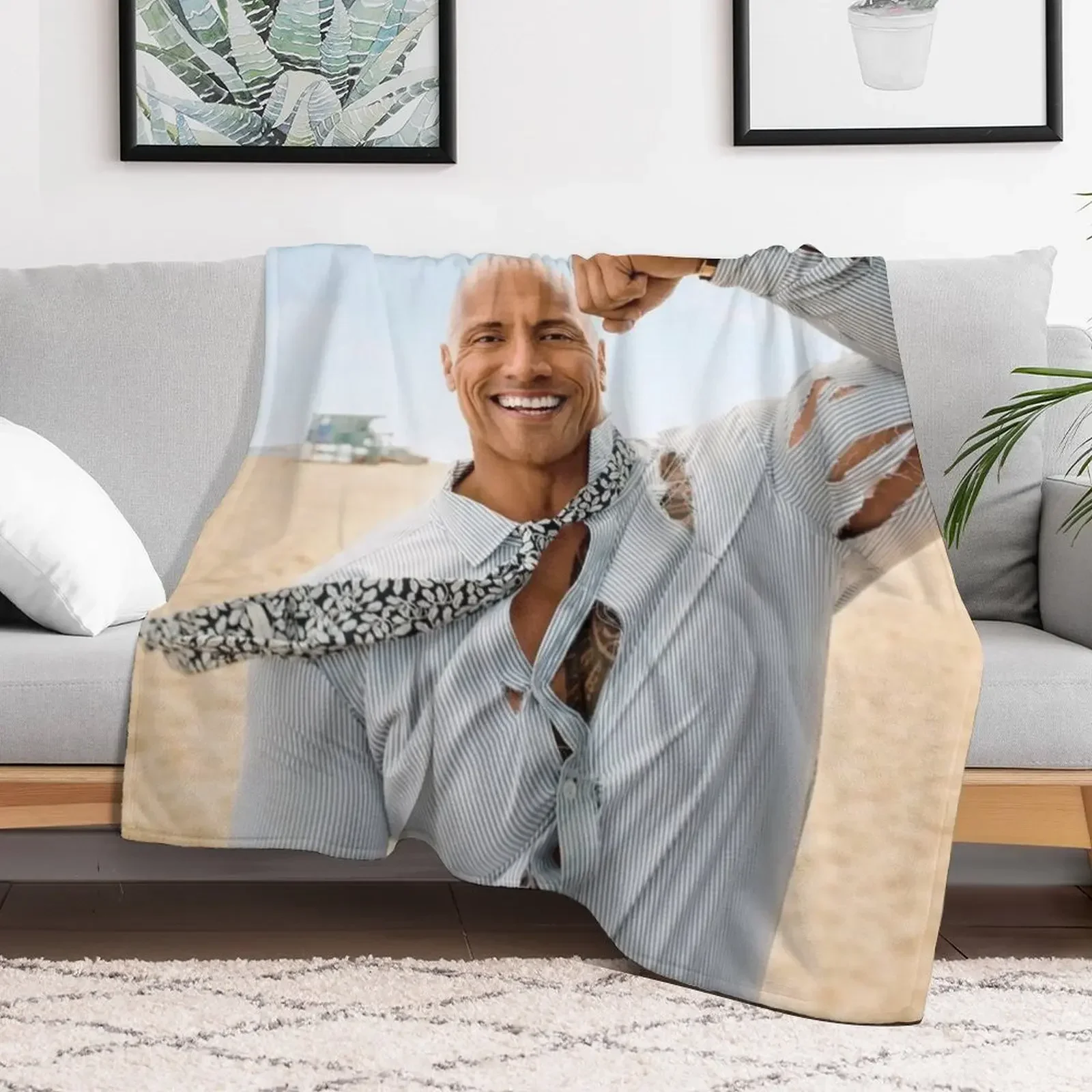 

dwayne johnson Throw Blanket Shaggy Blankets Sofas Of Decoration heavy to sleep Summer Blankets