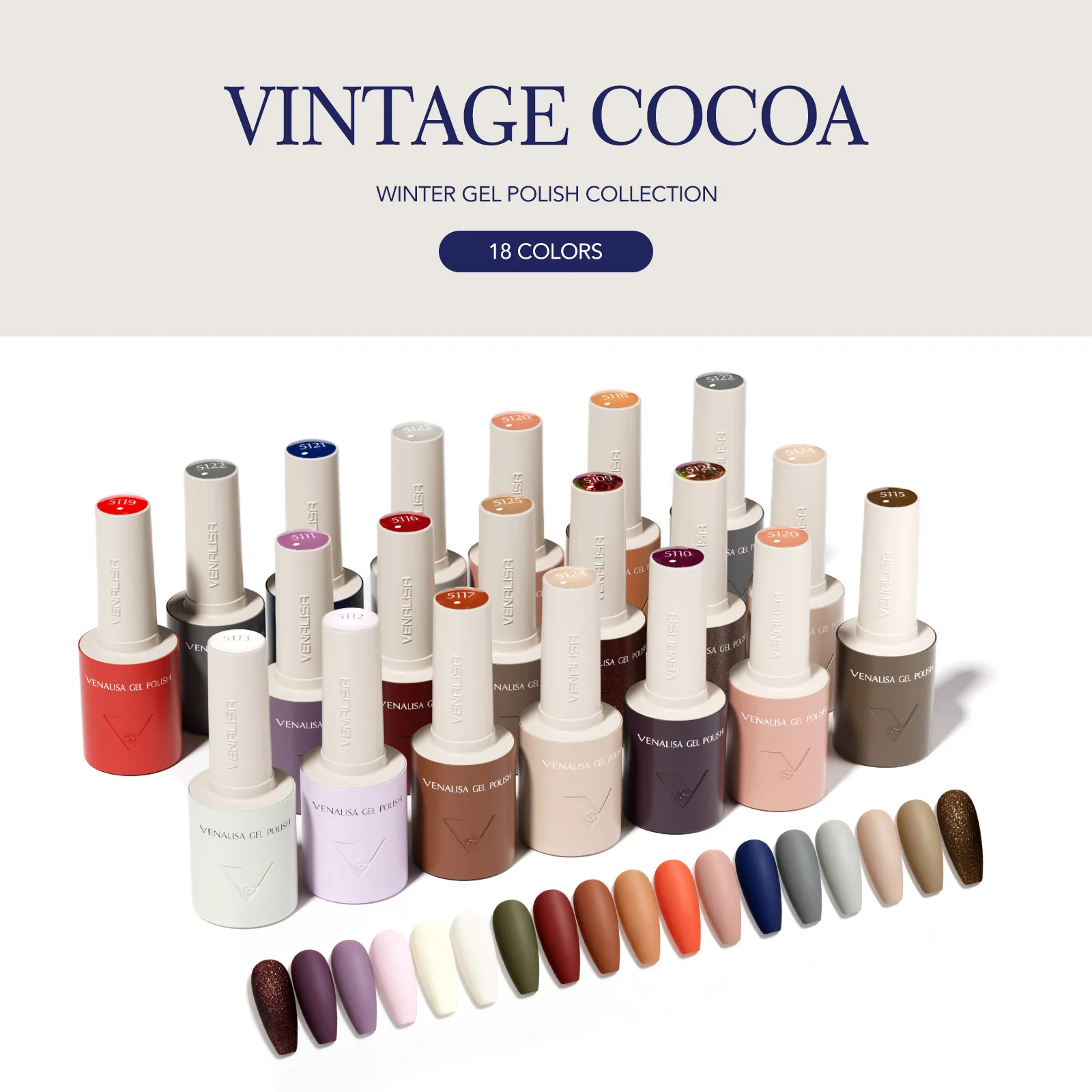 VENALISA V7 Gel Nail Polish 18 Colors Autumn Winter Vintage Collection 10ml Hema Free TPO Free Soak Off UV LED Nail Gel Polish