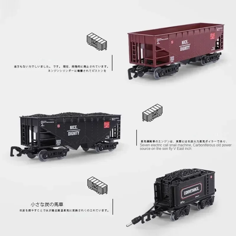 Electric Train Rail Car Simulation Retro Steam Train Model Kids High Speed Rail Toy Boy Set Classical Railway Freight Train Toy