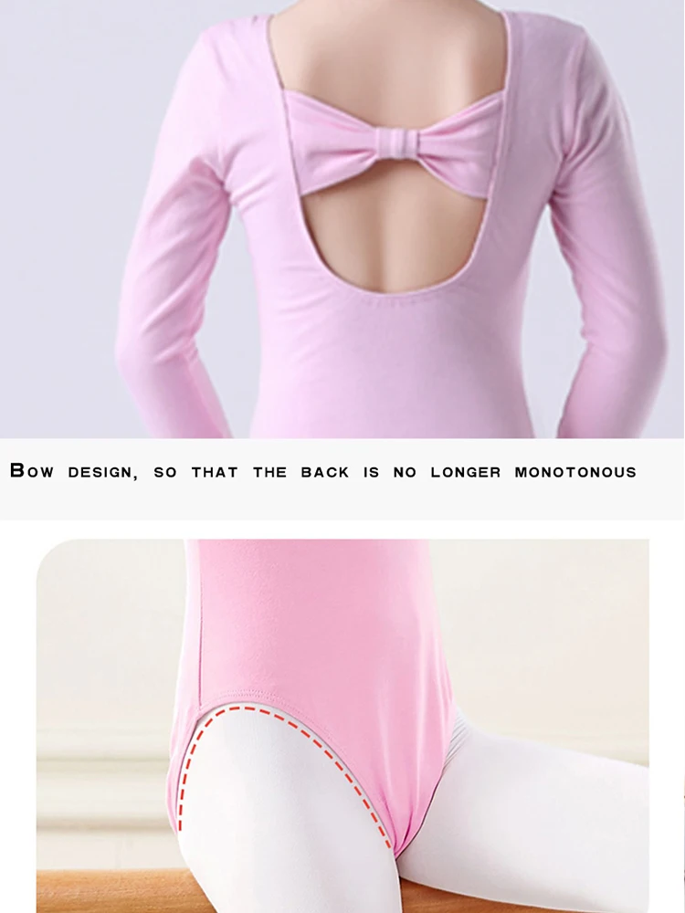 Ballet tights jumpsuit Gym suit Long sleeve Bow Ballet costume Jumpsuits for girls Training jacket wholesale  Ballerina girl