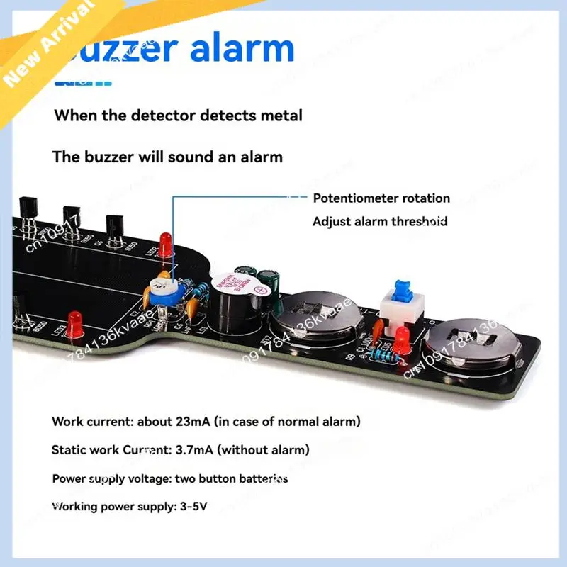 M01K DIY Metal Detector Electronic DIY Kit Simple Metal Locator Loose Parts Set Circuit Board Making Soldering Practice Kit
