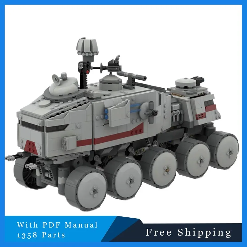 

1358 шт., серия Star Battle, серый танк с турбонаддувом, строительные блоки, креативные кирпичи, модель, детская сборка, сделай сам, дисплей, игрушки, подарки