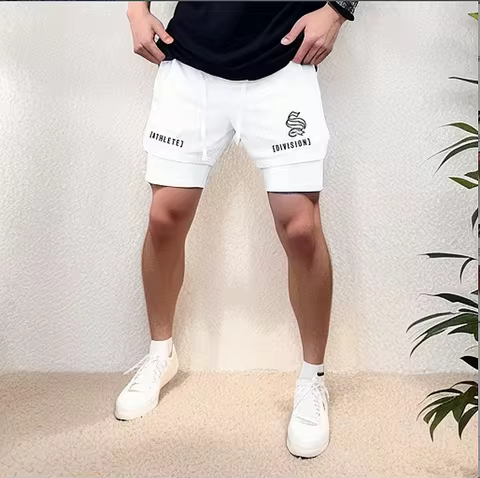 NEW 2 IN 1 Sport Running Casual Breathable Shorts Men Double-deck Jogging Quick Dry GYM Shorts Fitness Workout Men Shorts