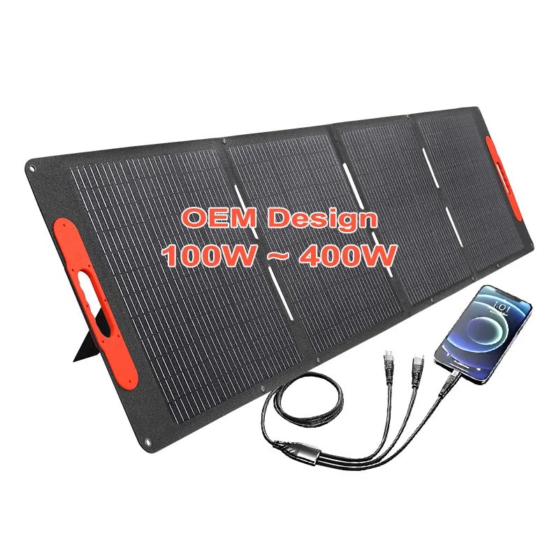 100W-400W Portable Folding Solar Panel, Waterproof High Efficiency, Universal Outdoor Charging