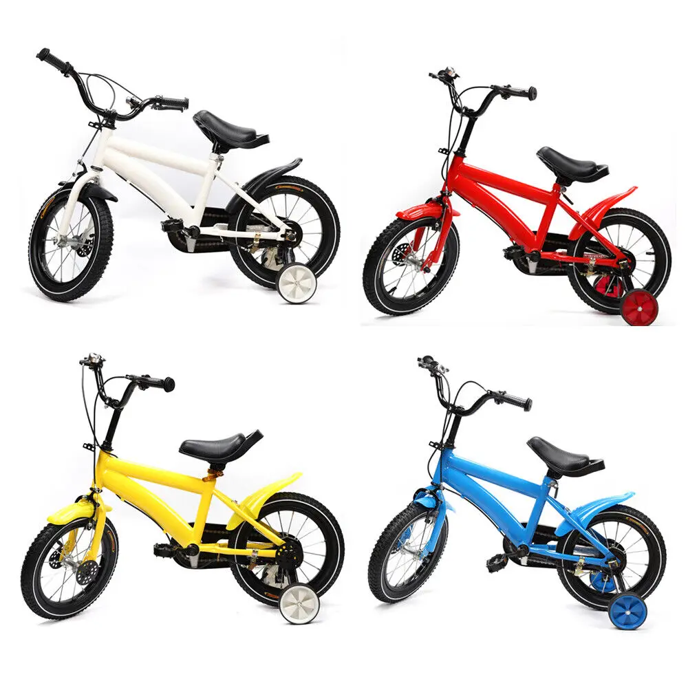 

14 Inch Childrens Bicycle Boys Girls Kids Bike Unisex With Safety Training Wheel 4Color Bicycle
