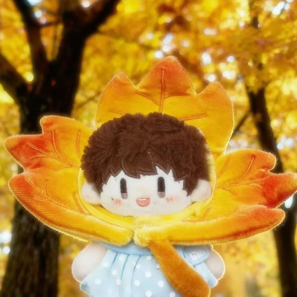 10cm Cotton Doll Maple leaf Ginkgo Headwear Head Cover Clothes Cute Doll Dress Up Clothes Doll Plush Toy Hat Doll Accessories