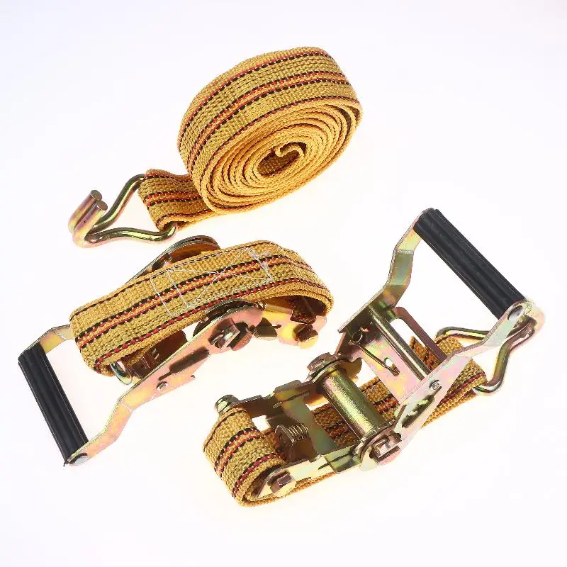 Heavy Duty Ratchet Tie Down Straps - 2/3/4/6M Double Hook Lashing Belt For Truck Cargo Transport Securing Binding