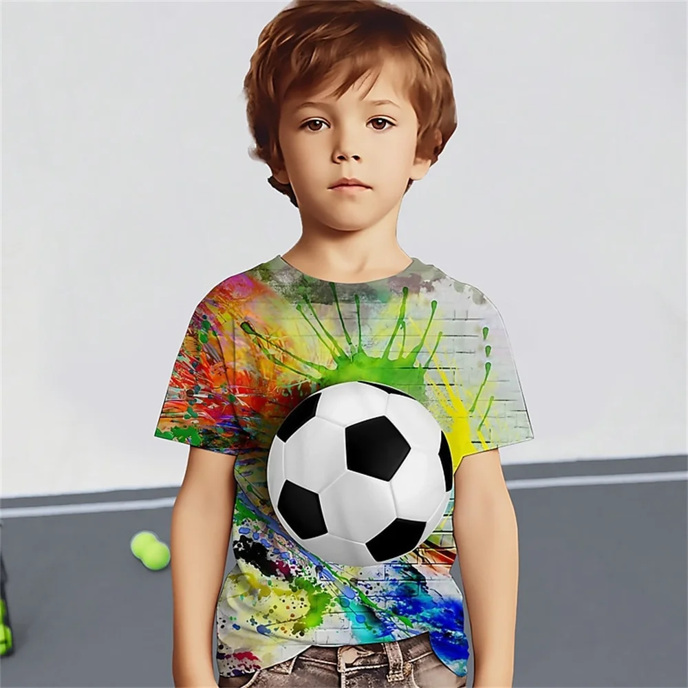 

Retro Summer Sports Football 3d Print Boy Birthday Clothes Boy T Shirts Kids T Shirt For Boys Short Sleeve Top Tee