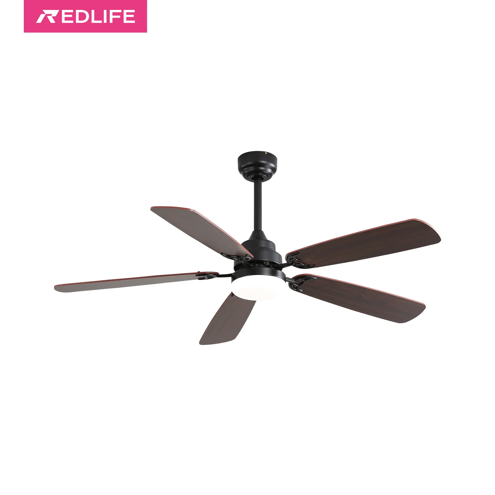 Redlife Modern Electric Ceiling Fan with Dimmable Led Light Large Air Volume 6 Speed Wind Remote Control DC Motor for Indoor Use