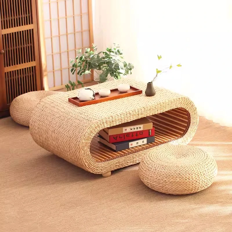 

Straw tatami coffee table, Japanese bay window table small coffee table