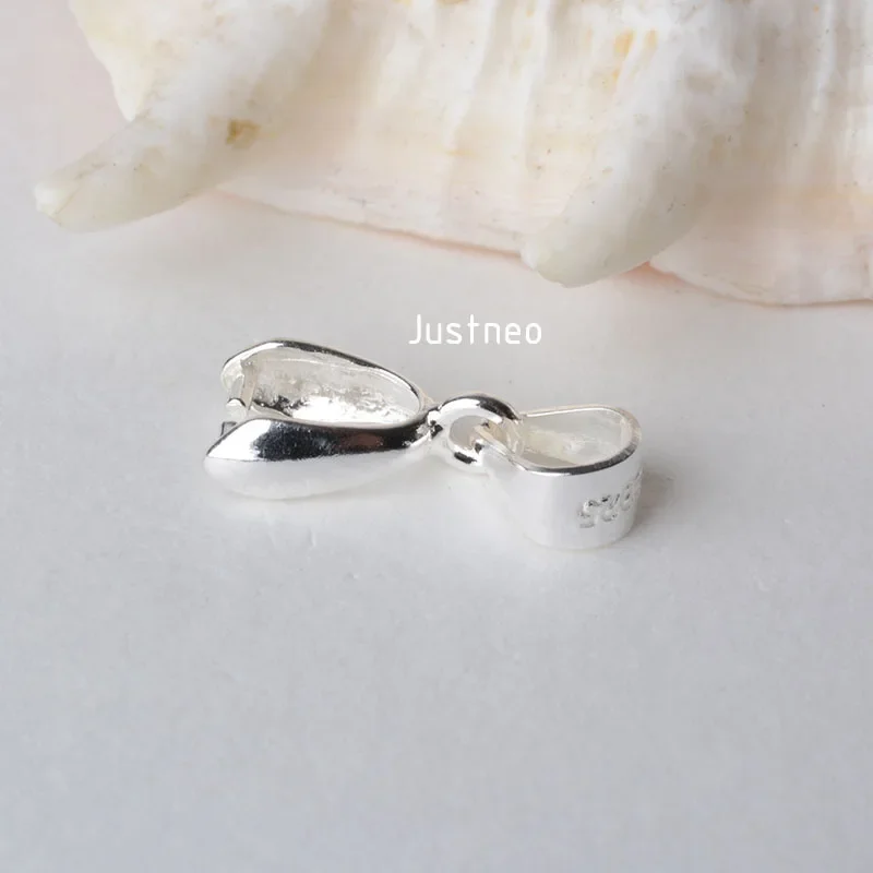 Imagen 4: Conector de cierre de colgante de fianza de plata de ley 925 maciza, fianza de pellizco con palillo de hielo para collar y colgante, joyería de plata, L