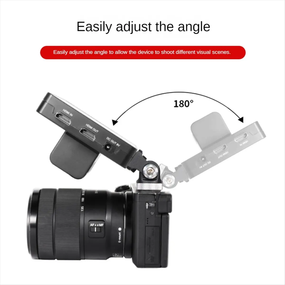 AT33 360 Swivel Hot Shoe Mount Adapter 1/4 Inch Screw Mount Stand Mini Tripod Ball Head for Camera Video Mounting Camera