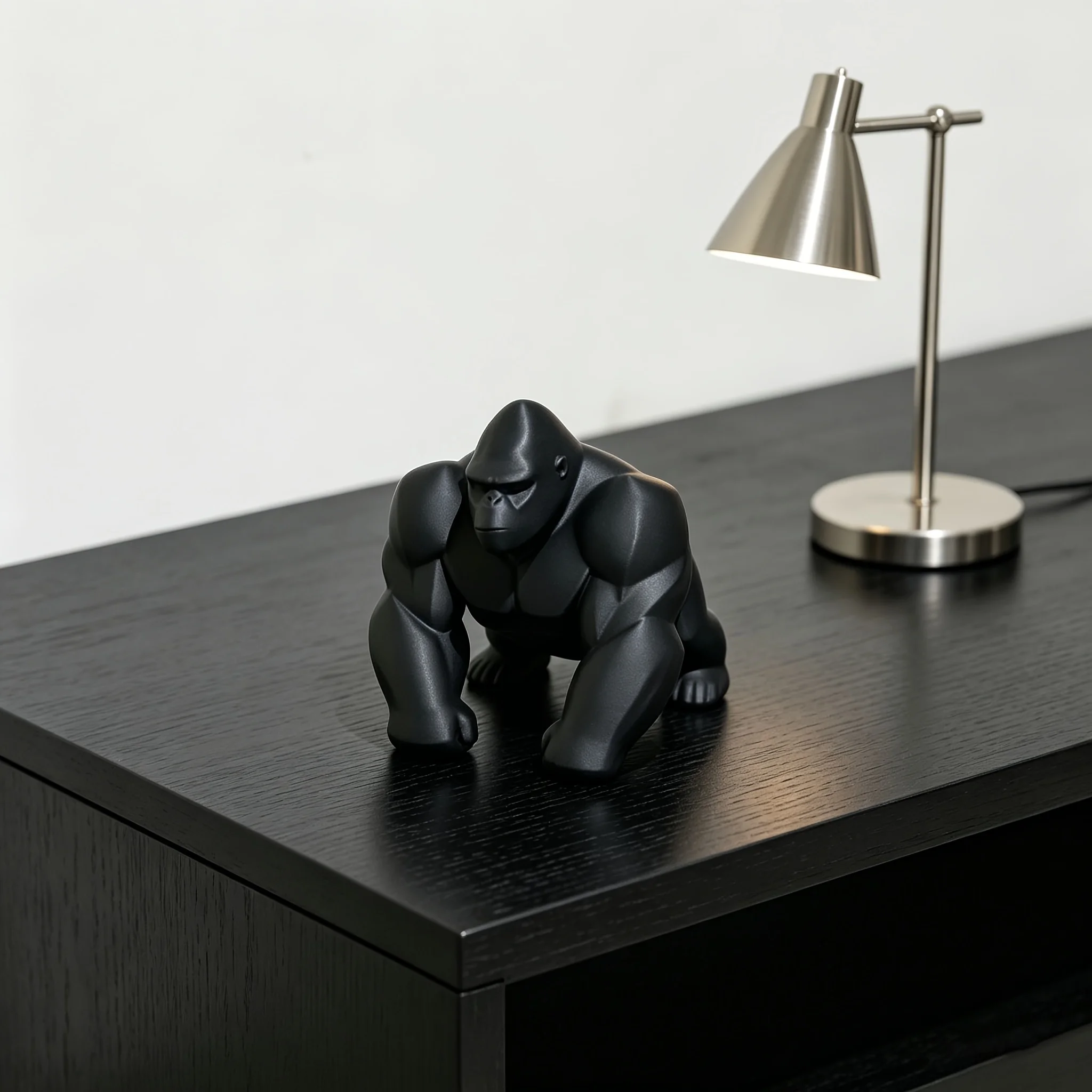 Geometric Gorilla Figurine 3D Printing Minimalist Ape Statue Tabletop Ornaments Modern Home Office Desk Decor Animal Decor Gifts