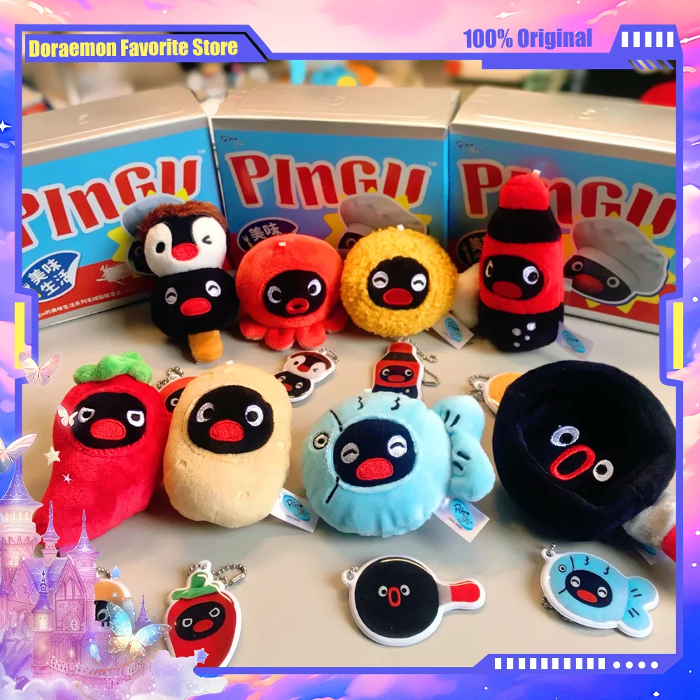 

New Pingu's Delicious Life Series Plush Patch Blind Box Cute Penguin Doll Gift Party Favor Surprise Toy Miniature Cartoon Dolls