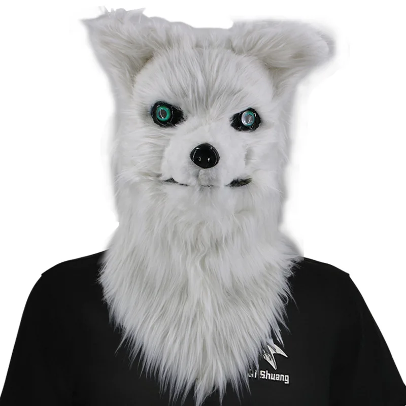 La boca se puede abrir accesorios de disfraz de fiesta de Halloween máscara de disfraz de látex cara completa cabeza de Animal máscara divertida bonita para adultos