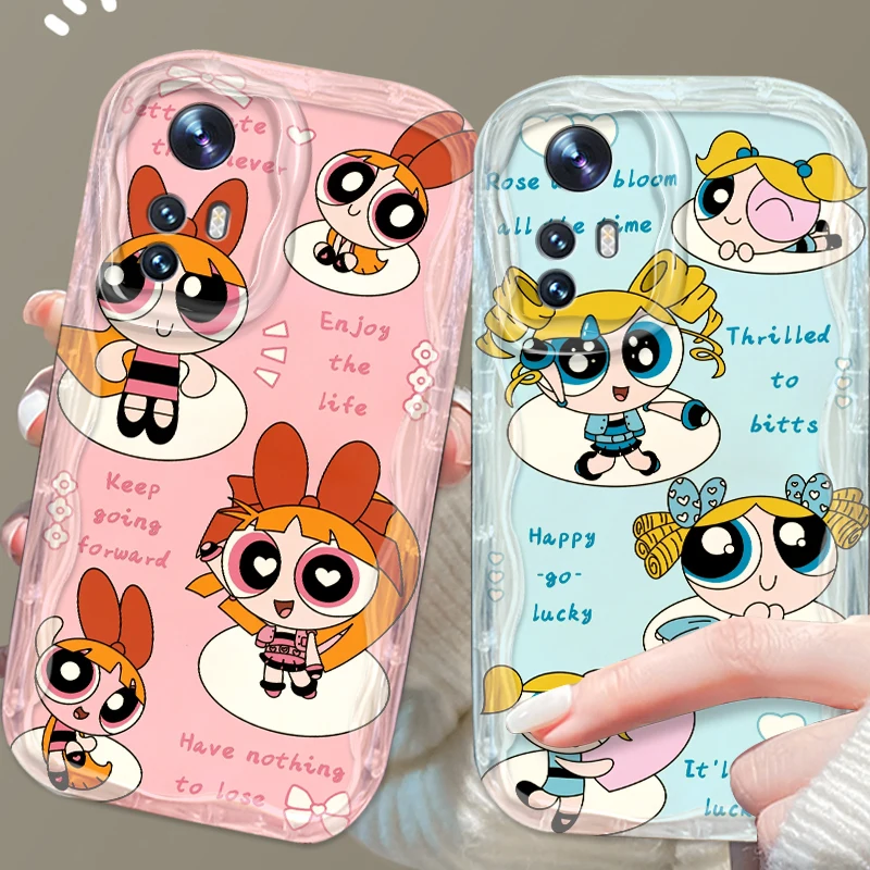 Cute P-Powerpuffs G-Girls For Xiaomi Mi 14 12 12T 11 Lite Poco M6 X6 X5 X4 X3 M3 F4 Pro GT NFC 5G Wave Oil TPU Phone Case