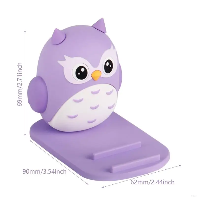 Y4QF Faltbarer Telefonhalter Rack mit niedlicher Eule, der einstellbares Stand für Schreibtisch -Reisebüro entwirft. Sie und