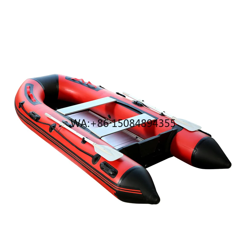 MSA  Certificate Aluminum Floor Rowing Boat PVC Foldable Inflatable Boat with Motor