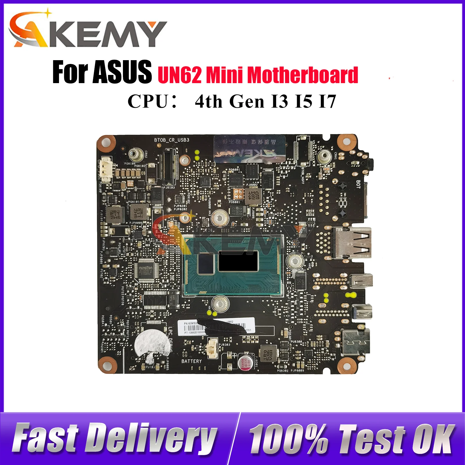 

UN62 Laptop Motherboard For ASUS VivoMini UN62 Notebook Mainboard With I3 I5 I7 CPU 100% tests OK fast shipping High quality