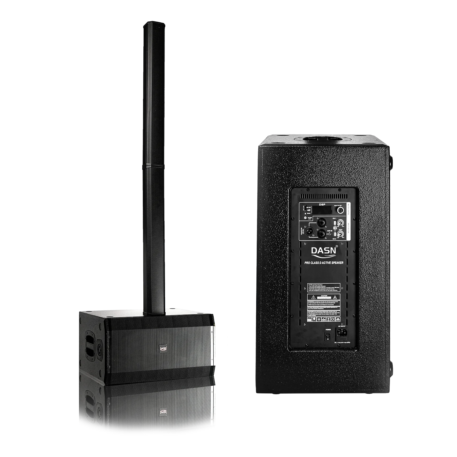 DASN B22G 4000W PEAK Class D Array Active Professional Column Speaker Double 10 Inch Subwoofer PA System Outdoor Loudspeaker