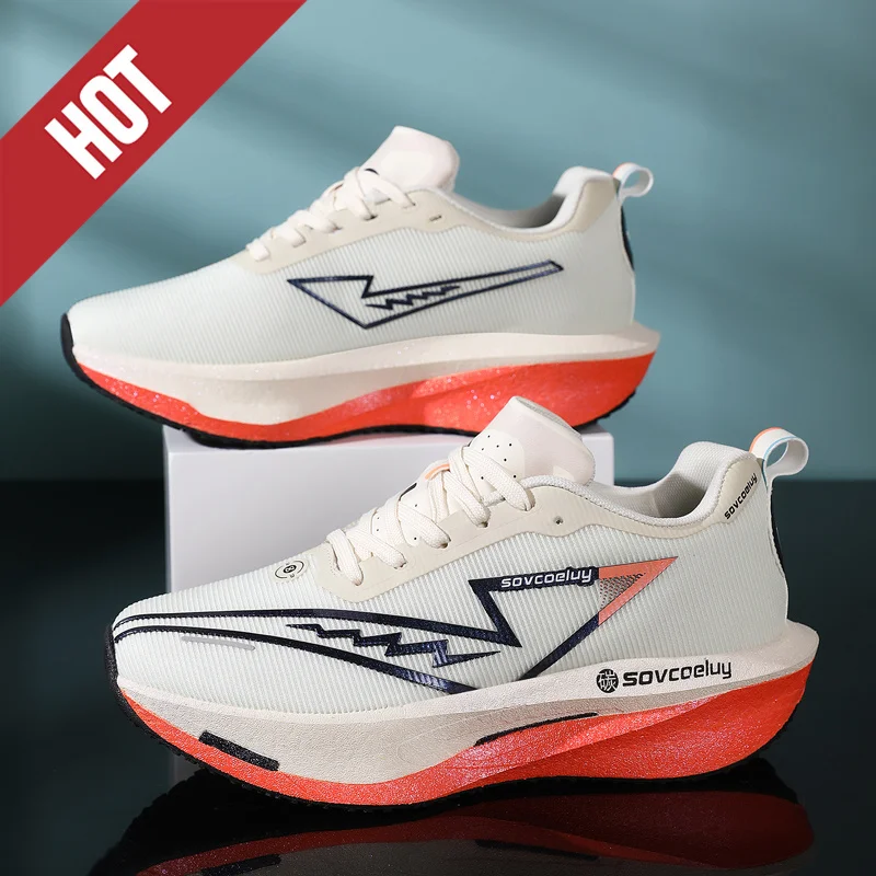 

NEW Running Shoes Carbon Board Marathon Men Sports Breathable Lightweight Women's Comfortable Athletic Nonskid Sneakers Fitness