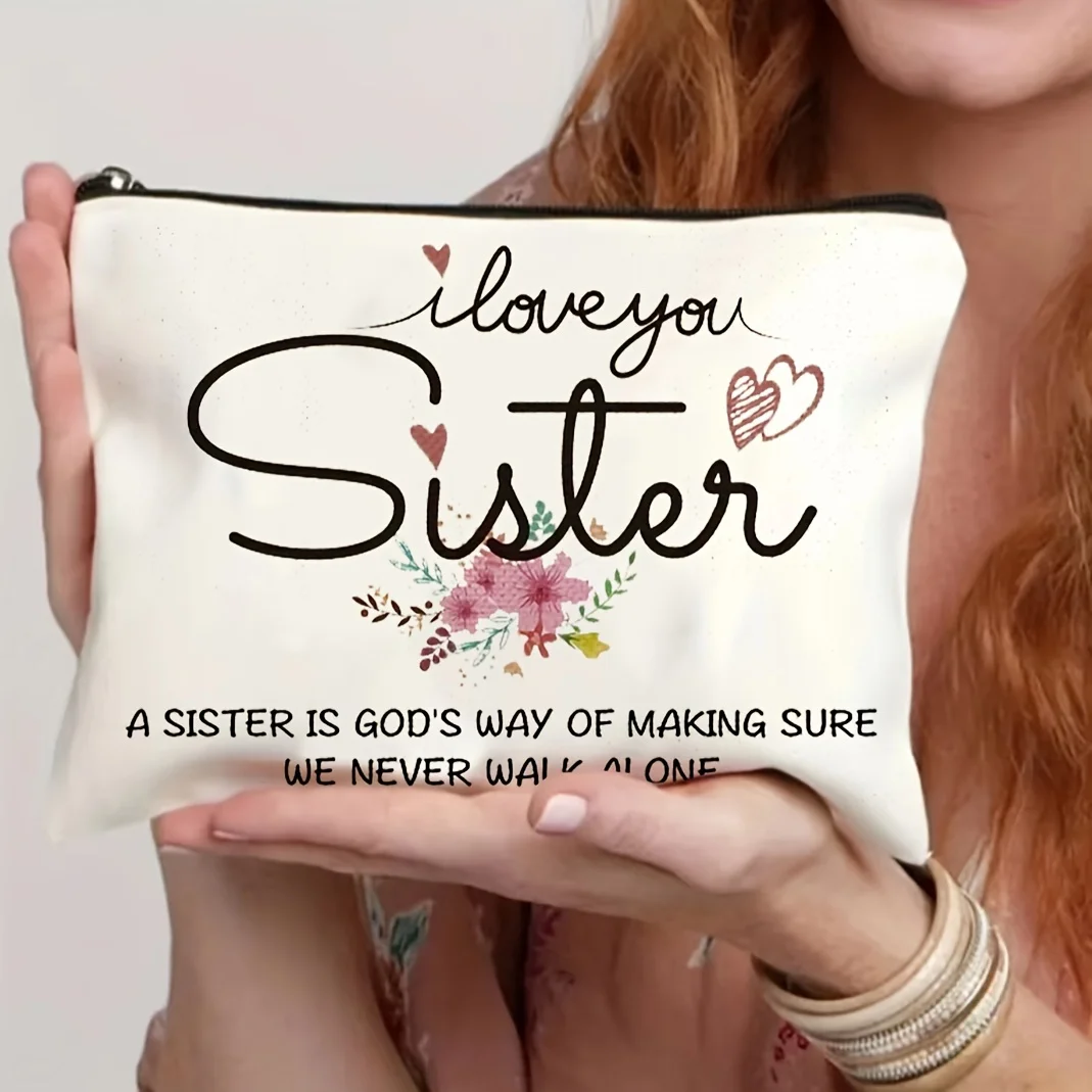 Zippered cosmetic bag, wash bag, pencil bag, sorting bag, lady's handbag, beautiful gift for friends, teachers and sisters