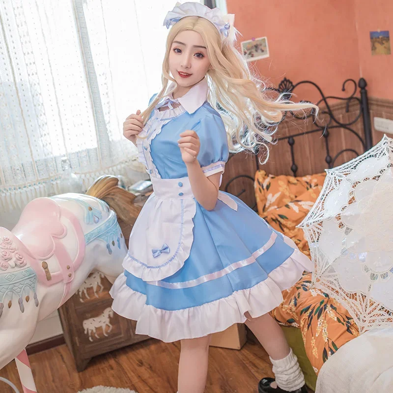 Retro Maid Cosplay Costumes Anime Lolita Kawaii Winter Coat Goth Clothes Women Punk Gothic Plus Size Lolita Blouse Kawaii Dress