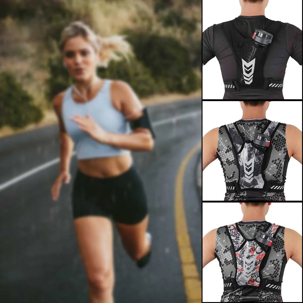 Reflective Running Backpack Universal Lightweight Sport Running Vest Mobile Phone Cards Bag For Jogging Fitness Male Female