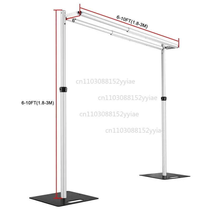 Square Arch Prop Gauze Mantle Hanging Yarn Background Frame Aluminum Alloy Double Rod Bracket Adjustable