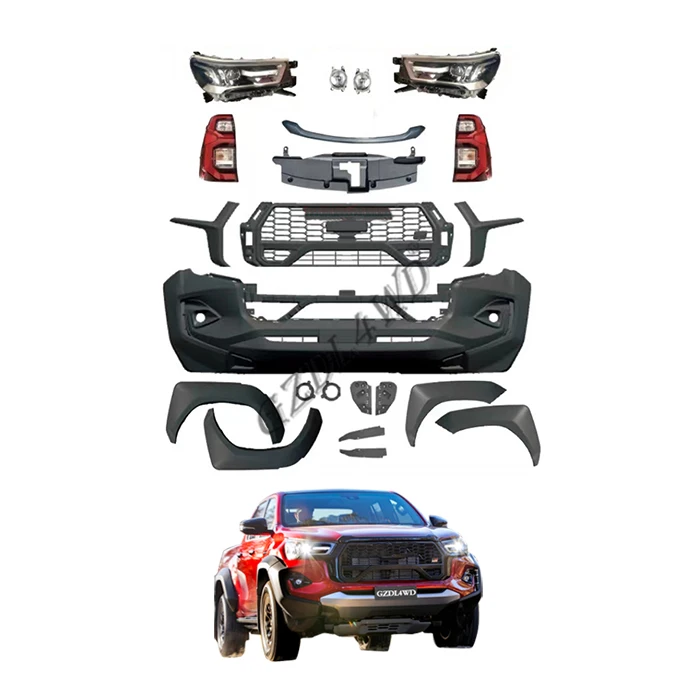 

2023 Body Kit For Hilux Revo 2016 2021 To GR Sport Facelift Conversion Kits