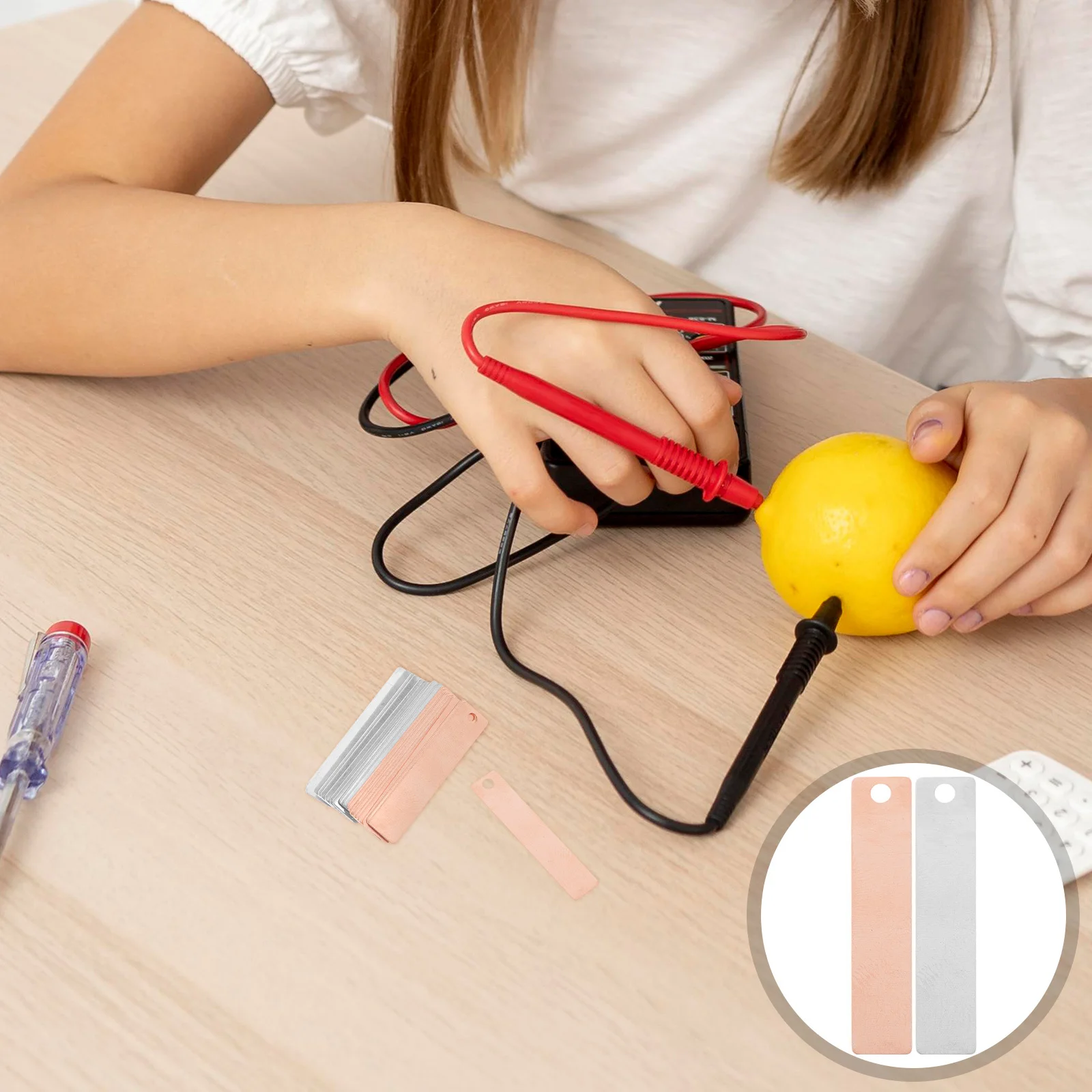 

20Pcs Zinc Copper Electrode Strips High Purity Anode Sheets for Science Experiments Electroplating Jewelry Plating