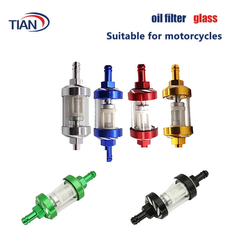 CNC Aluminium-Legierung Glas-Gas-Kraftstoff-Ölfilter Motorrad-Gas-Kraftstoff-Ölfilter für ATV Bike Moto Zubehör
